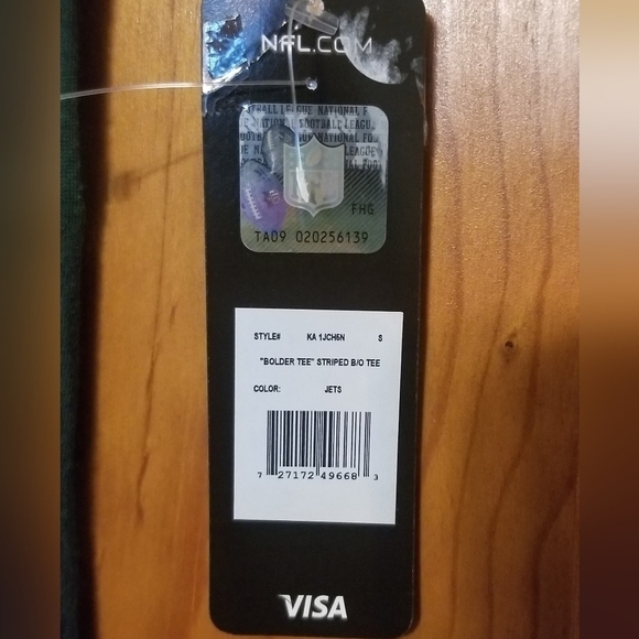 NFL New York Jets Sheer Green Striped Tee. NWT Juniors Size 3/5. - Picture 3 of 5